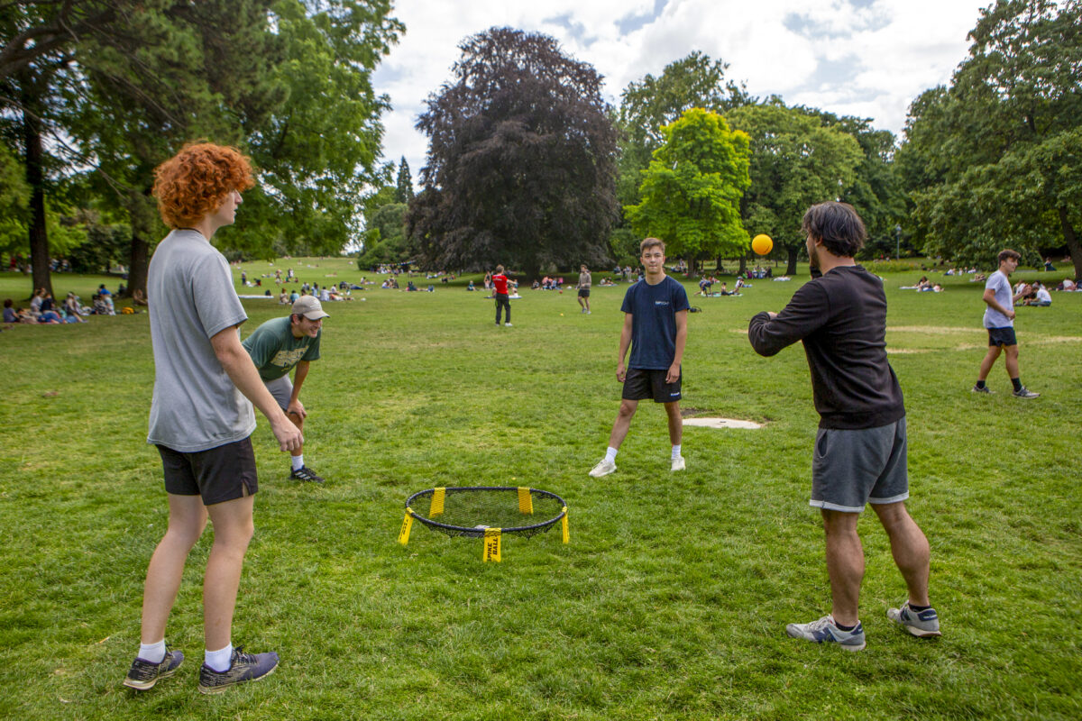 Summer volunteers, like this group from 2023, will join the IMB team in Paris and a local French church to host outdoor games and outreach events to connect with the community during the Olympics. IMB Photo